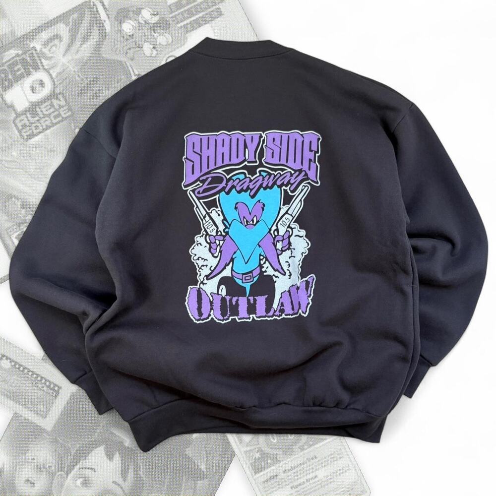 Vintage 90s Shady Side Dragway Outlaw‎ Racing Graphic Crewneck Sweatshirt XL